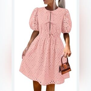 NWT Kirundo‎ Women’s Pink Cotton Embroidered Dress Size XL